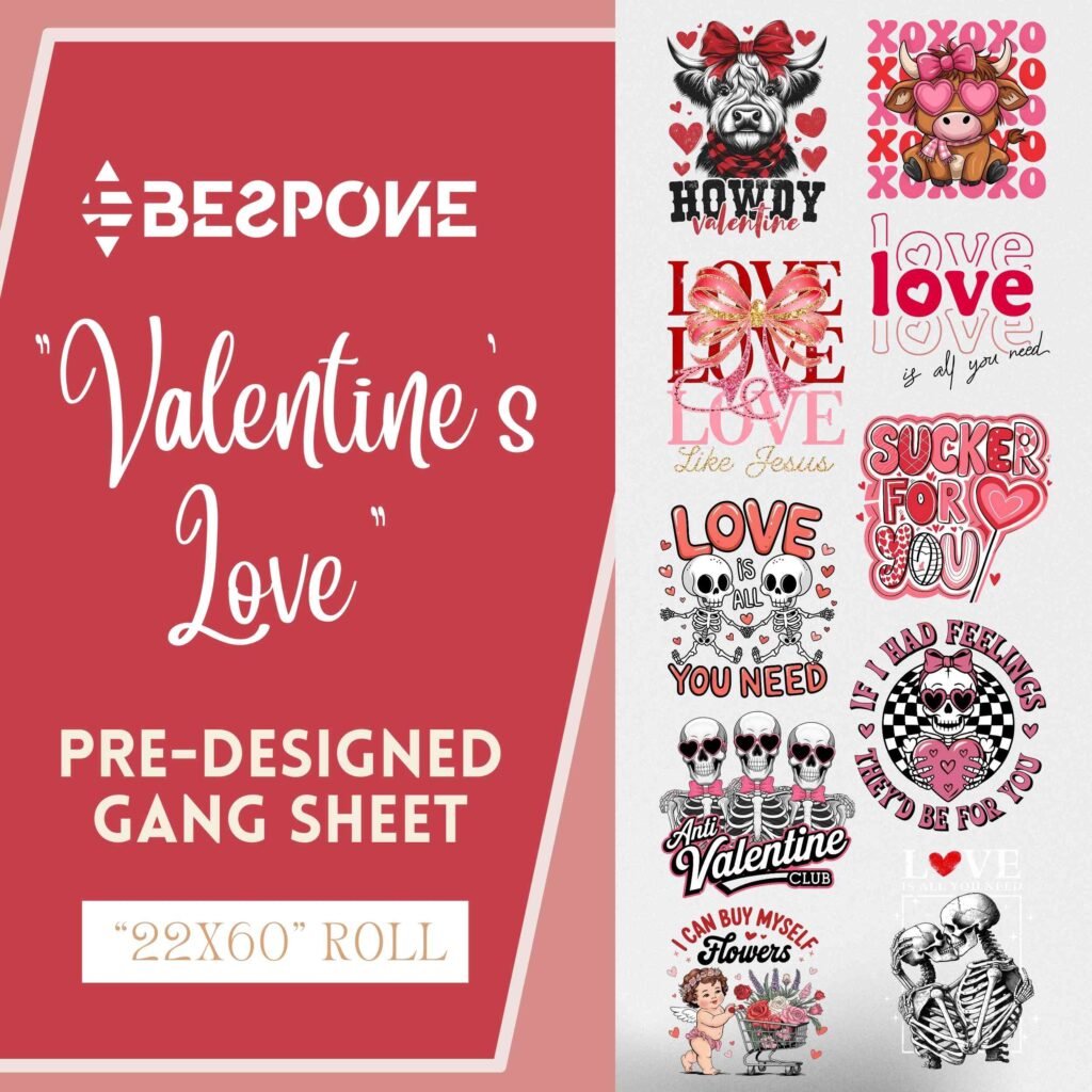 Valentine's love Pre-made gang sheet